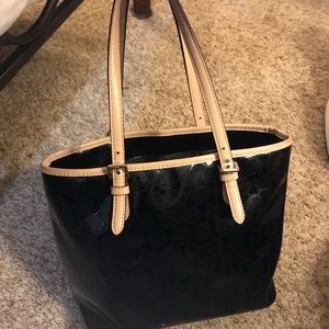 Michael Kors black patent leather purse